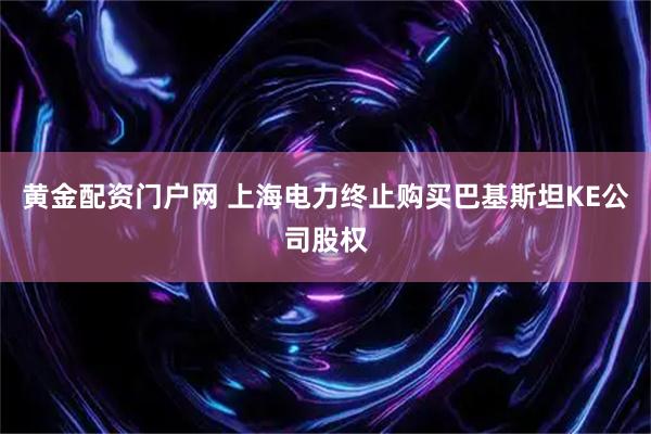 黄金配资门户网 上海电力终止购买巴基斯坦KE公司股权
