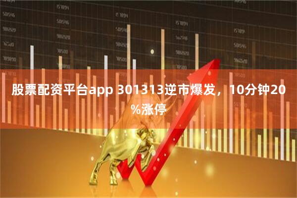 股票配资平台app 301313逆市爆发,10分钟20%涨停